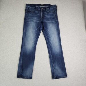 Express Jeans Womens 12 Dark Wash Cropped Skinny Mid Rise Denim Whiskered 1533